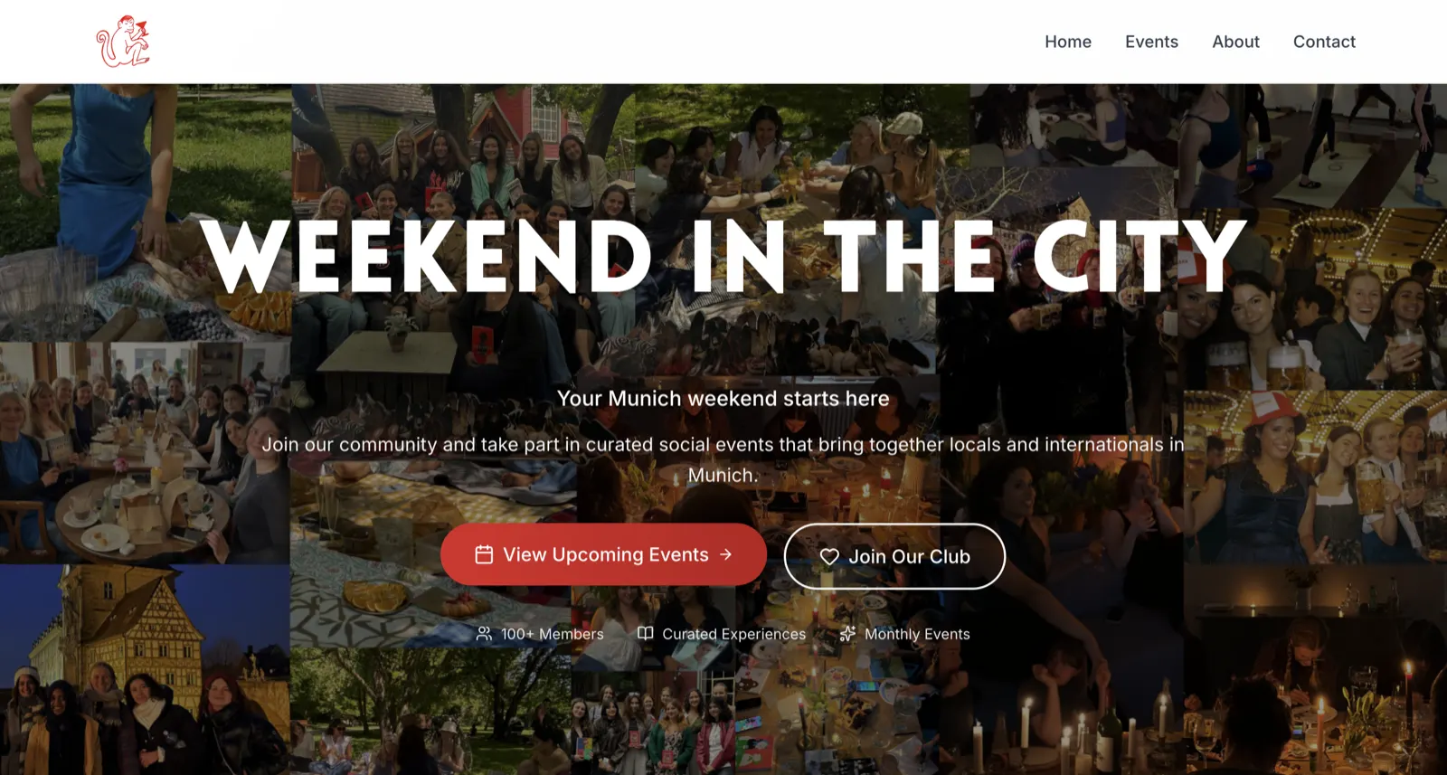 Weekend in the City website screenshot